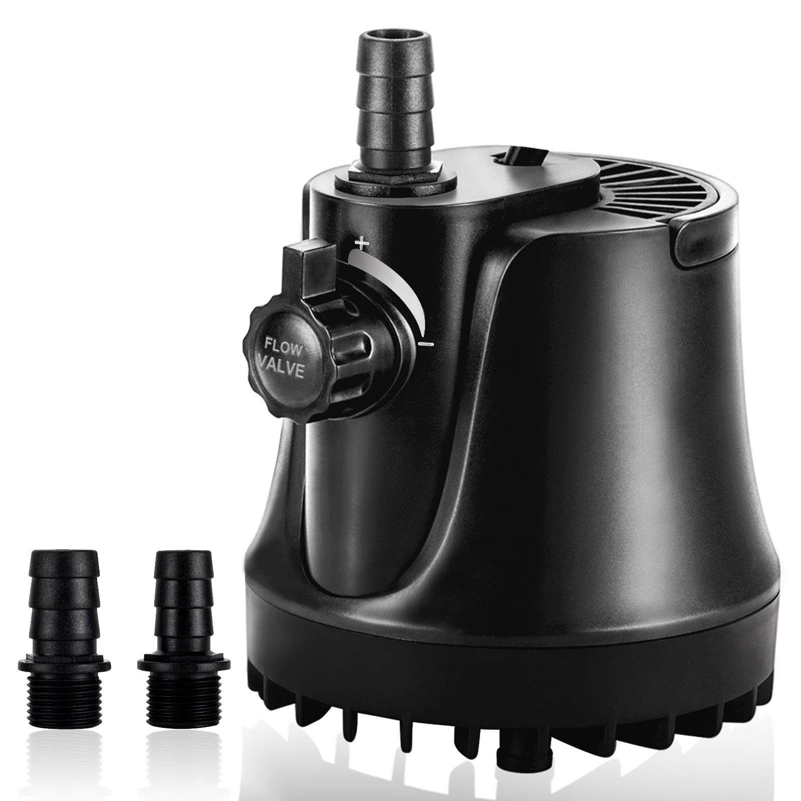 Photo 1 of AQQA Submersible Aquarium Water Pump,265GPH 1000L Fish Tank Pump Ultra-quiet Fountain Pump,Adjustable Flow Rate With High Lift,2 Nozzles 6ft Power Cord For Aquarium,Fish Tank, Pond, Hydroponics 15W