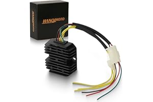 HANQIMOTO DC GY6 Voltage Regulator Rectifier for GY6 125cc 150cc 180cc 200cc 11 Poles DC Magneto Stator Scooter Moped ATV Go Kart,6 Wires Regulator Rectifier with Plug