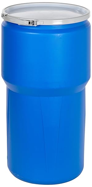 Eagle 1610MB Blue High Density Polyethylene Lab Pack Drum with Metal Lever-lock Lid, 14 gallon Capacity, 26.5" Height, 15" Diameter