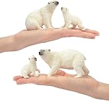 Toymany 6PCS Polar Bear Family Figurines Toy Realistic Arctic Animals Cub Cake view 2