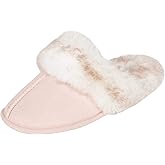 Jessica Simpson Girls Comfy Slippers - Cute Faux Fur Slip-on Shoes Memory Foam House Slipper