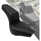 HDBUBALUS One-Piece Driver Passenger Seat Fit For Harley Softail 2018-2025 | Two Up Seat Fits Softail Slim FLSL Street Bob FXBB FXBBS FLHCS 2018-2025, Standard FXST 2020-2025, Comfortable for Long Rides
