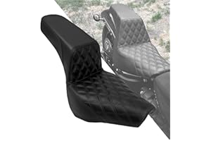 HDBUBALUS Motorcycle Driver Passenger Seat Fit For Harley Softail Street Bob FXBB FXBBS 2018-2025 Softail Standard FXST 2020-2025 (Black Stitching)