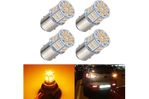 iFunyLED 4PCS 1157 LED Bulb Turn Signal Light 12V-24V Super Bright 2357 2057 7528 BAY15D LED Replacement Light Kit Set for Car Tail Brake Turn Signal Lights - Amber Yellow