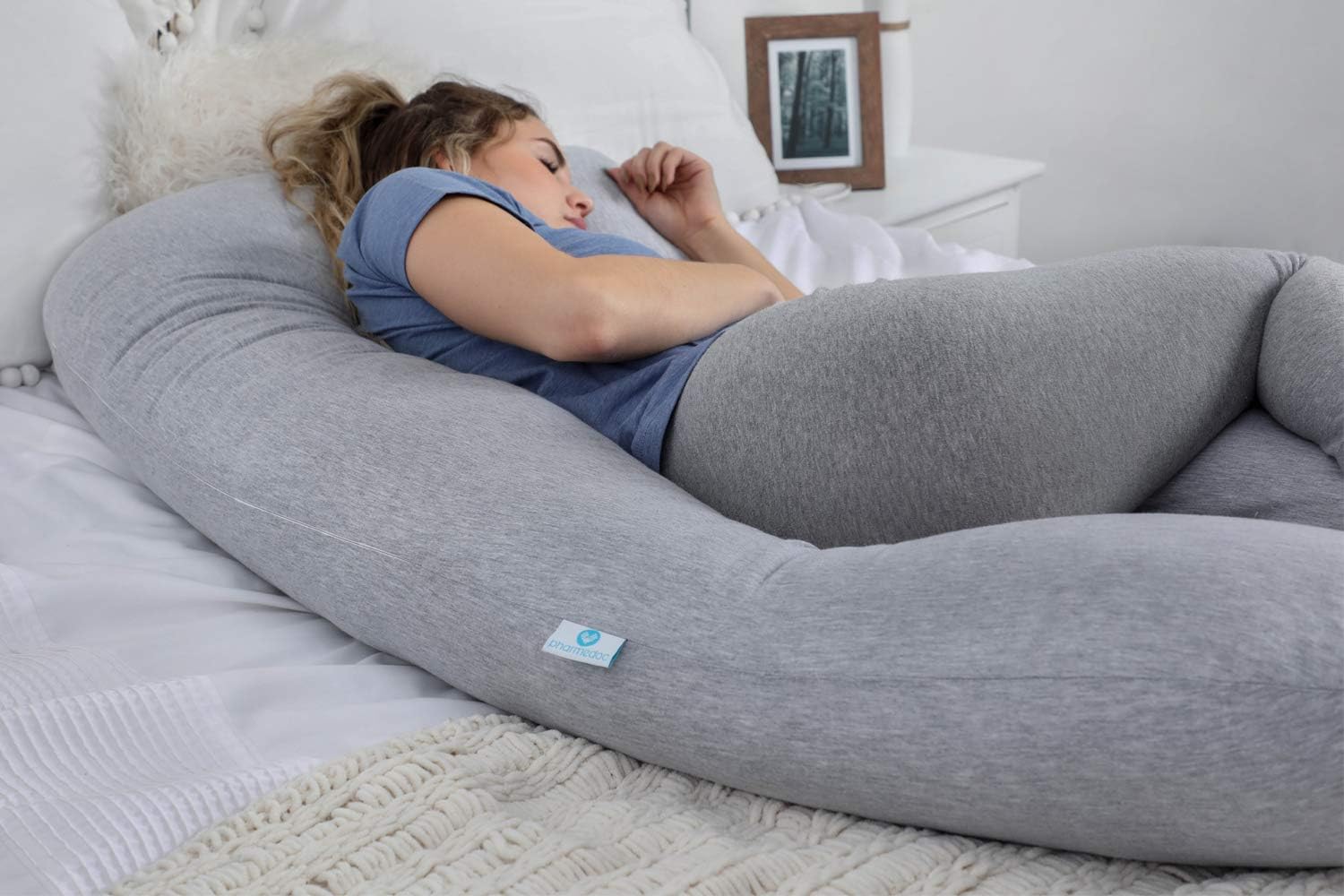 PharMeDoc Pregnancy Pillow, U-Shape Full Body Maternity Pillow with Travel & Storage Bag, Support Detachable Extension: Home & Kitchen