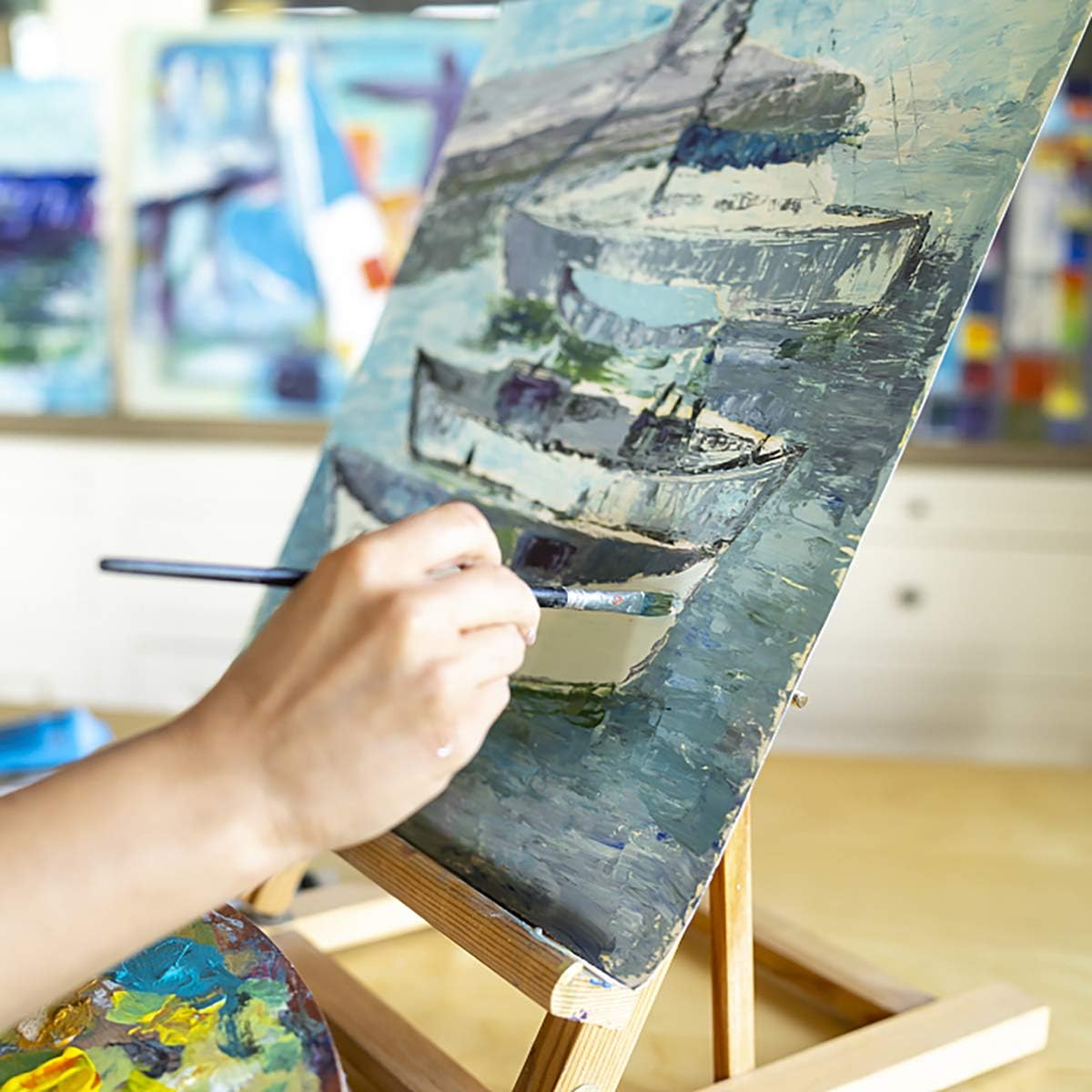 GOTIDEAL Canvas Panels 8x10" inch Set of 10, Professional Primed White Blank- 100% Cotton Artist Canvas Boards for Painting, Acrylic Paint, Oil Paint Dry & Wet Art Media