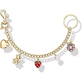 PAVOI 14K Gold Plated Chain Bag Charm for Handbags - Motif Charms Keychain for Women - Valentines Day Purse Accessory Gift