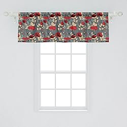 Ambesonne Poppy Flower Window Valance, Abstraction