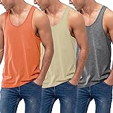COOFANDY Men's 3 Pack Tank Tops Cotton Performance Sleeveless Casual Classic T Shirts