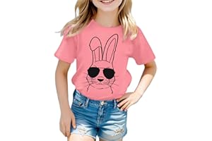Boys Girls Easter Shirts Bunny Tshirt Short Sleeve Funny Rabbit Graphic Tshirts Easter T Shirt for Girls Boys
