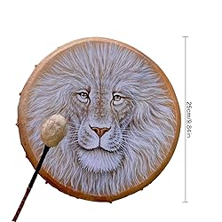 Firlar Lion Shaman Drum, 10 Inch Lion Pattern
