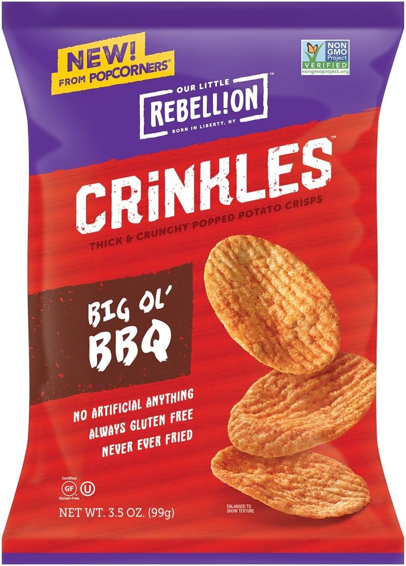 CRINKLES Big Ol' BBQ, Popped Potato Chips (.87oz/48 Pack)