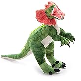 The Petting Zoo Dilophosaurus Dinosaur Stuffed Animal Plushie, Dinosaur Animals, Green Dinosaur Plush Toy 22 inches