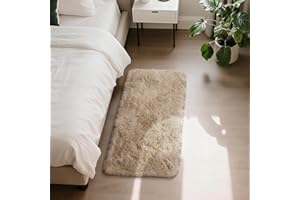 YONGYANGJUXIN Fluffy Rug Shaggy Area Rug, Beige 2x4 Area Rugs for Bedroom, Small Bedside Rug, Soft Fluffy Shaggy Entryway Throw Rugs for Living Room Bedroom Kids Room Home Decor