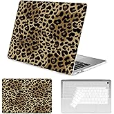 Seorsok Compatible with MacBook Air 13 Inch Case 2022 2021 2020-2018 Release A1932 A2179 M1 A2337 Touch ID,Elegant Leopard Grain Plastic Hard Shell Case with Keyboard Cover,Retro Leopard Cheetah