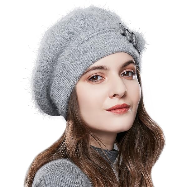 Ailaile Cashmere Berets Hats Women Winter Warm Merino Wool  display picture 2