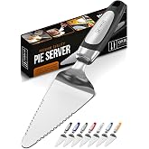 Orblue Pie Server, Essential Kitchen Tool, Serrated on Both Sides, Great for Right or Left Handed Chef, Stainless Steel Flatware, Cake Cutter, Black