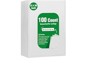 Syntus 100 Count Vacuum Sealer Bags Gallon 11 x 16 inch for Seal a Meal, Commercial Grade BPA Free Heavy Duty Precut Seal Bags, Food Vac Bags for Storage, Meal Prep or Sous Vide
