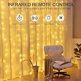Lezonic Curtain Fairy Lights 3m x 3m 300LED USB with 8 Modes Remote Warm White view 3