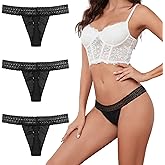 shaperisfree Sexy Period Underwear for Women, Lace Leak Proof Period Thongs, 4 Layers Absorbent Panties Bikinis