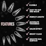 Makartt Long Almond Nail Tips 500Pcs 10 Sizes Clear Full Cover Nails view 3