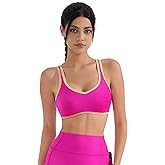 SUUKSESS Women Sweetheart Neckline Sports Bra Padded Workout Yoga Crop Top