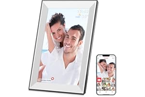 JAZEYEAH Frameo 10.1 inch WiFi Digital Picture Frame, Smart Electronic Digital Photo Frame with 20 Roses Flowers Best Gifts for Birthday Wedding Mom