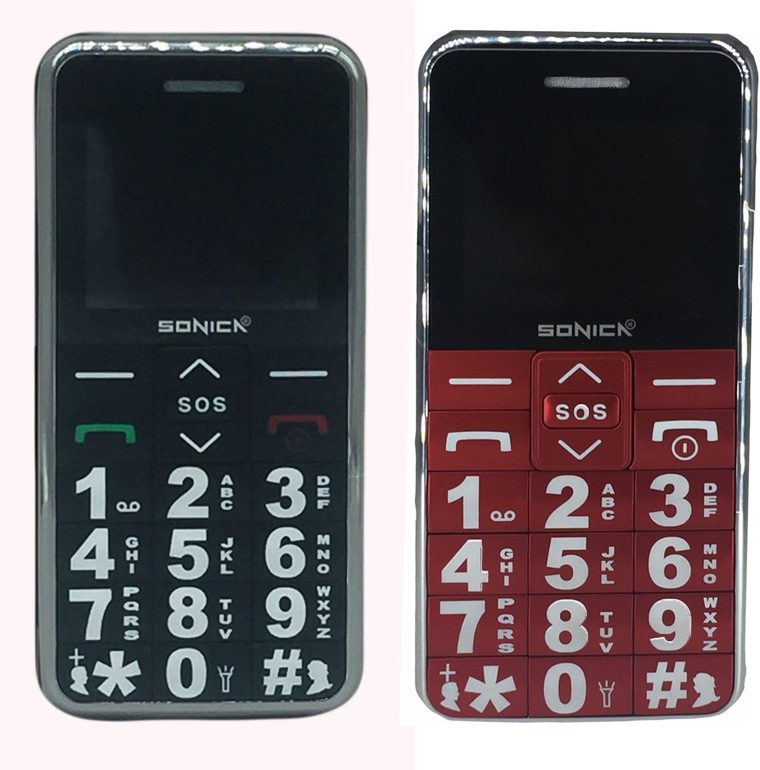 Sonica Ce0168 Big Button Basic Senior Mobile Cell Phone Unlocked Any Sim For Elderly Easy Use Black Red Amazon Co Uk Electronics
