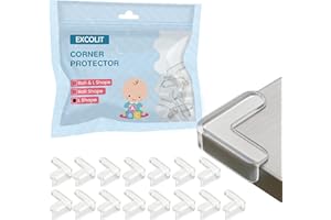 EXCOLIT Corner Protector for Baby, Pack of 15 Clear & Transparent Edge Guards for Baby Proofing, Safety Furniture Corner Protectors for Furniture to Prevent Injuries (L Shaped)