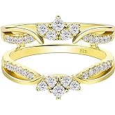 SHELOVES Guard Ring Enhancers for Engagement Rings Curved Wedding Bands AAAAA Cz 925 Sterling Silver 5-12