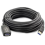 MutecPower 15m USB 3.0 male to female cable with 2 extention chipsets - Active Extension / Repeater Cable - Black - 15 Meters