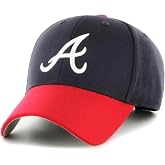 Officially Licensed Atlanta Baseball Classic Primary Home Team Logo Hat MVP Adjustable Navy Blue/Red Embroidered Structured Sports Cap