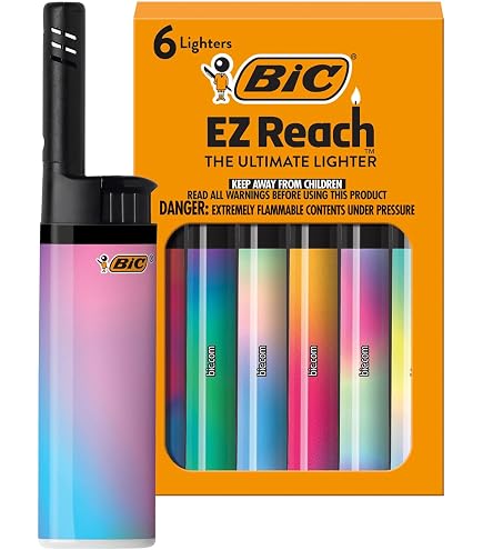 Amazon.com: BIC EZ Reach Lighters, Celebration Series, 6-Pack