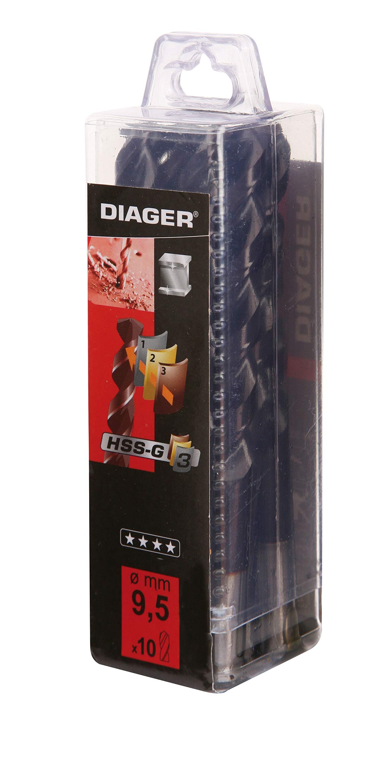Diager 703d09.5 Drill Bit Set, Brown
