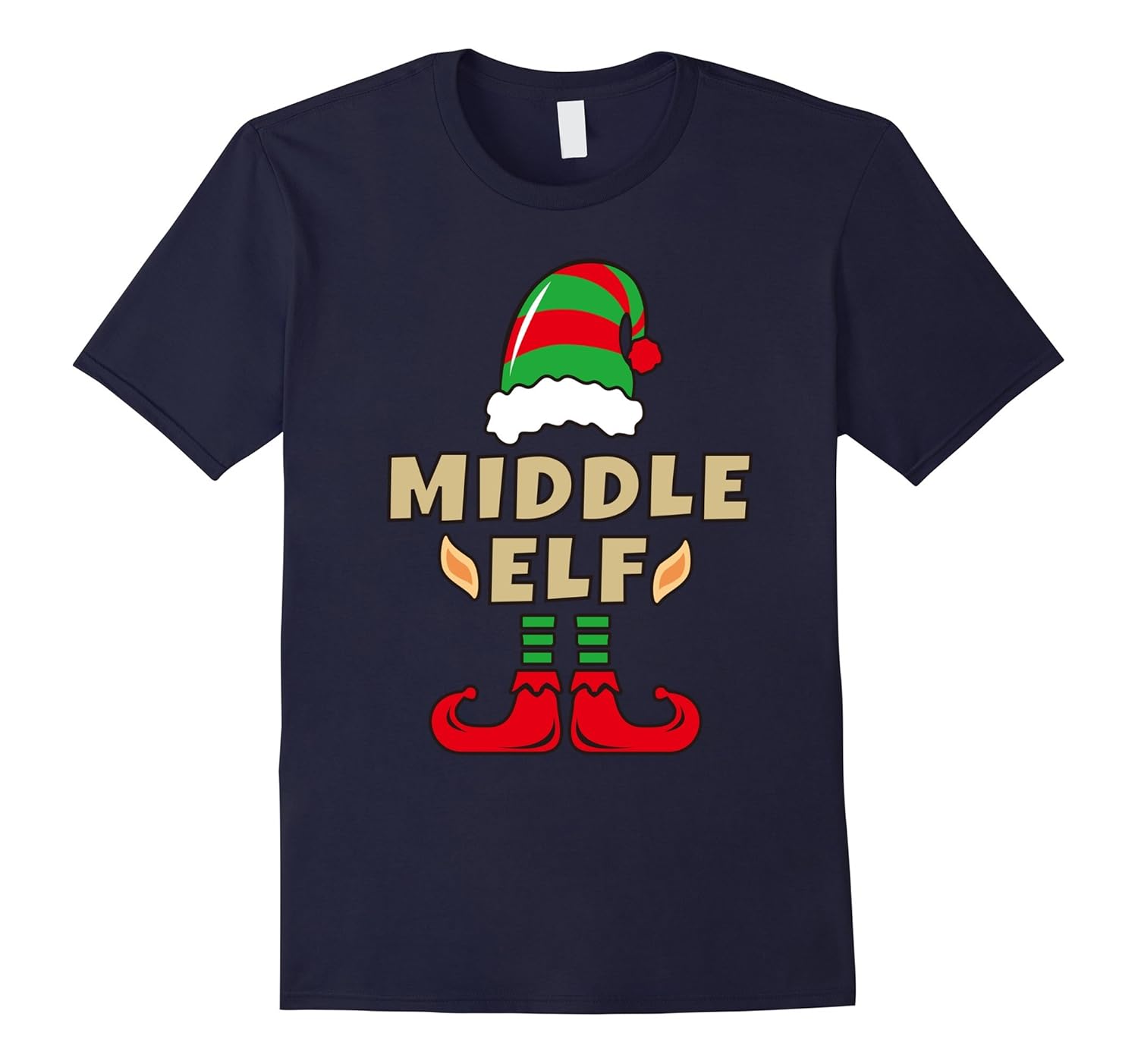 Middle Child Elf T-Shirt Christmas Costume Santa's Elf Shirt-T-Shirt