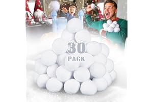 CPSYUB 30 Pack Fake Snow Ball, 2-inch Indoor Snow Fight Ball Set, Soft Artificial Snow Fight Balls for Kids, Fake Snowballs for Christmas Games Party Decorations, Indoor Snowballs for Winter School Party