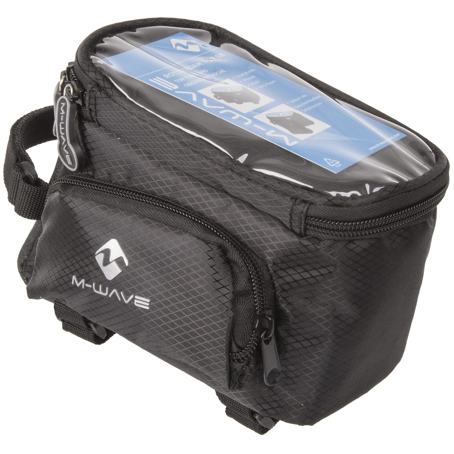 M-Wave Top Tube Bag for Smartphone Rotterdam Top SB XX-Large, Black/Grey