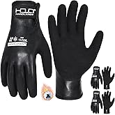 HANDLANDY 2 Pairs Waterproof Work Gloves for Cold Weather, Insulated Winter Freezer Work Gloves with Grip for Men & Women