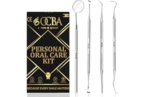OCBA Dental Tools Plaque Remover for Teeth Professional Teeth Cleaning Tools Tarter Remover for Teeth Stainless Steel Dental 