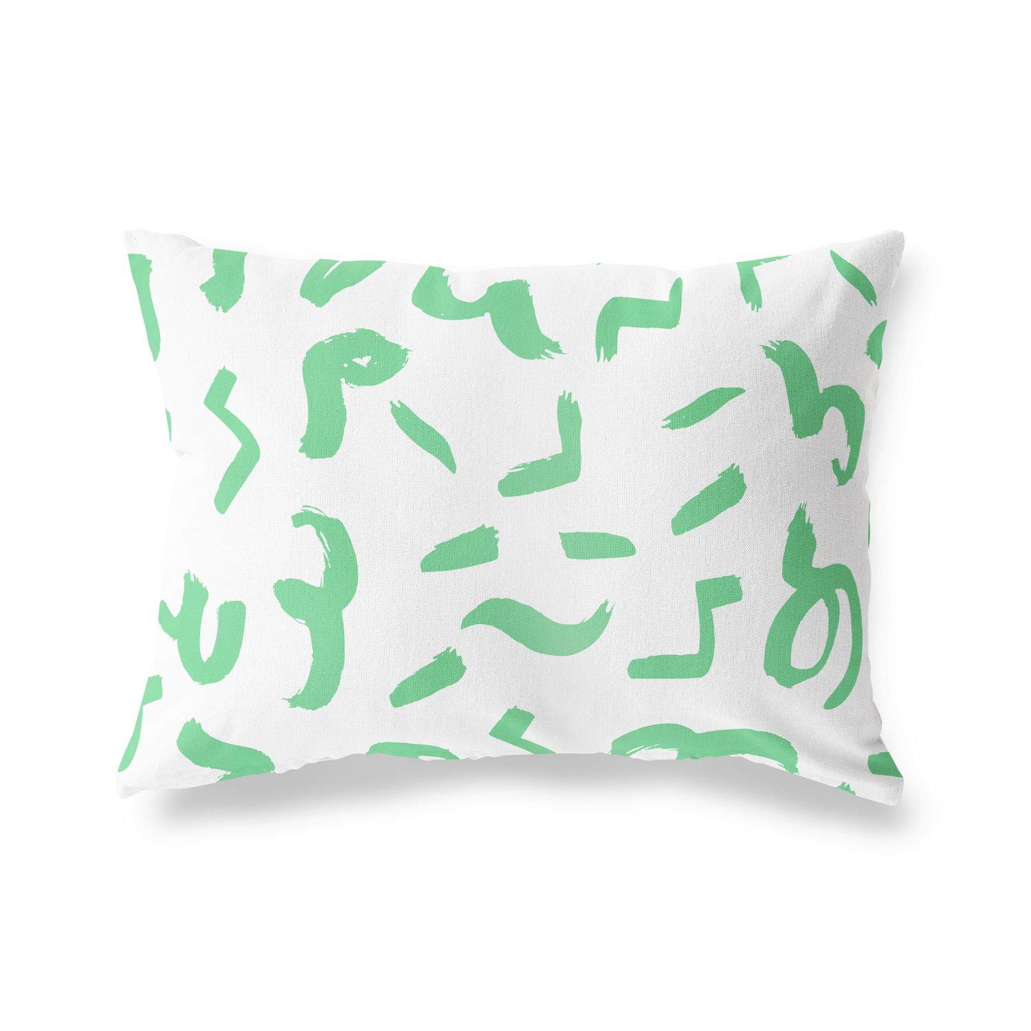 BonaMaison Decorative Cushion Cover, Petrol Green-White Throw Pillow Covers, Home Decorative Pillowcases for Livingroom, Sofa, Bedroom, Size: 45X60 Cm - Designed and Manufactured in Turkey