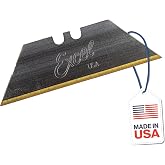 #92 TiN-Coated 2-Notch Utility Blades, 100-Pack, Carbon Steel | Titanium Nitride Coating, Shatter-Resistant, Cutter Replacement, Precision Cutting, Made in USA