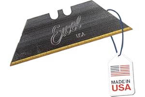 Excel Blades #92 Titanium Nitrade Coated Utility Knife Blades – Shatter Resistant High-Carbon Steel Razor Blades for Precision Cutting, 100 Pack Cutter Blade Replacement with Dispenser - Made In USA