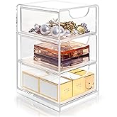 Small Desk Organizer with Drawer, Desktop Organization for Office Supplies, Jewelry Storage Box