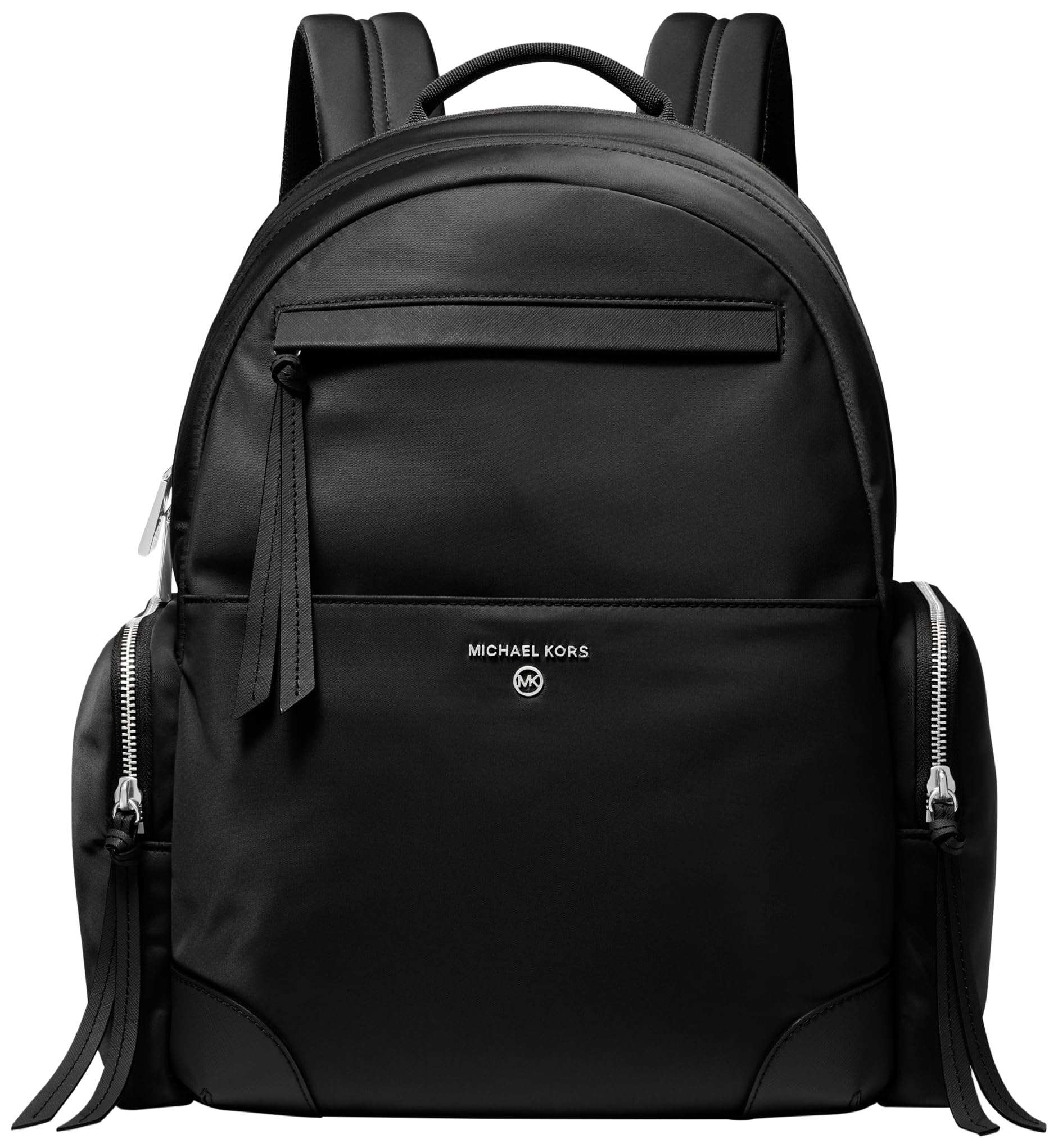 Michael Kors Women’s Prescott Large Backpack, Silver-Tone Hardware/Nylon/Black, One Size