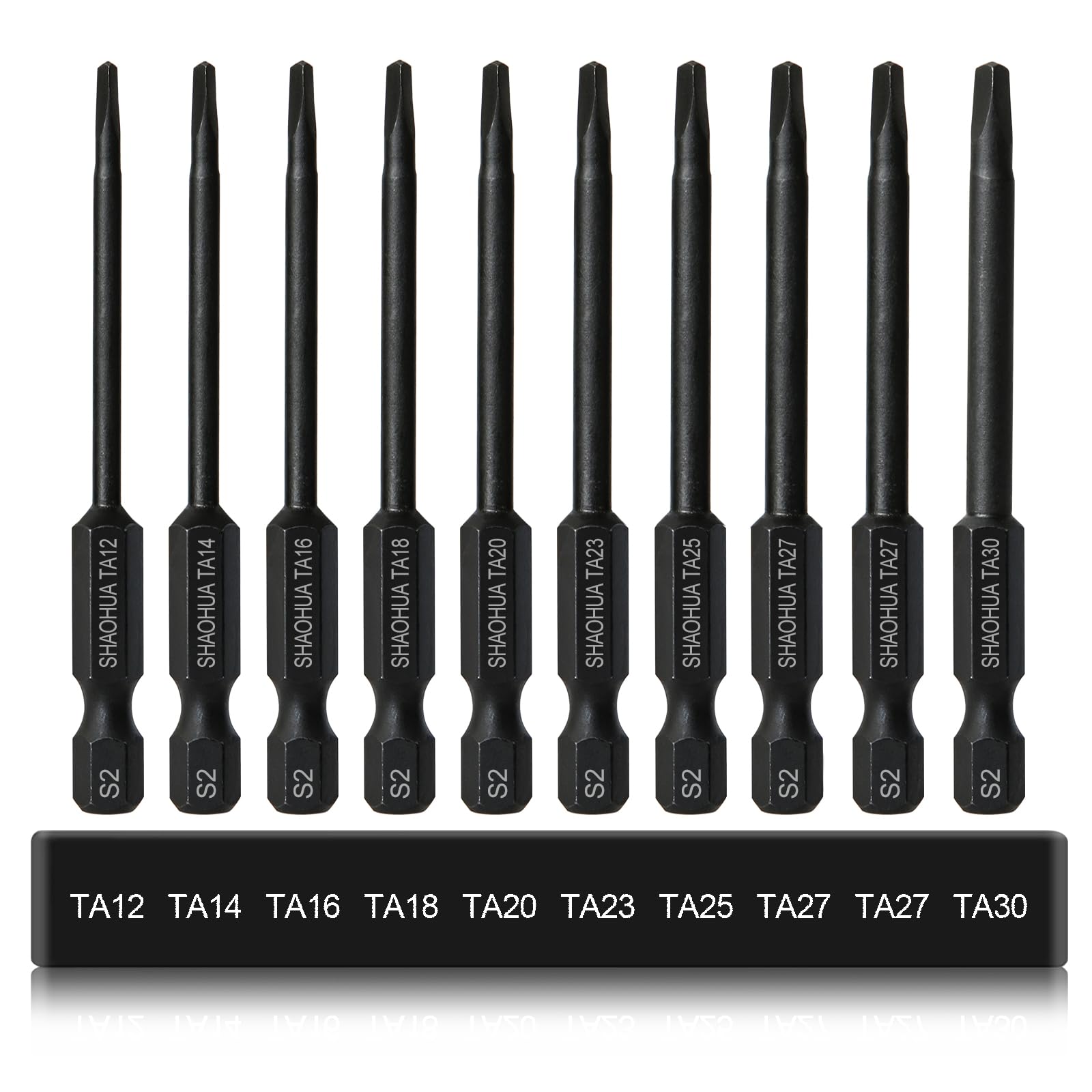 S2 Steel Triangle Drill Bit Set - 10 Pcs, Sizes