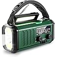 Aivica Emergency Hand Crank Radio with 10000mAh/37000mWh Battery Backup, NOAA/AM/FM Weather Radio, Type-C Charge,Solar Charging,SOS, 3 Modes LED Torch, Reading Lamp, Compass for Outdoor Survival