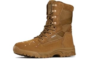 FREE SOLDIER Men's Tactical Boots 8 Inches Lightweight Combat Boots Durable Suede Leather Military Work Boot Desert Boot