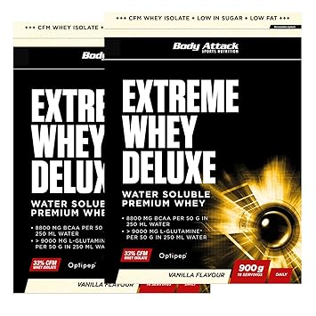 Body Attack Body Attack Extreme Whey Deluxe, Vanilla Cream, 1.8 kg