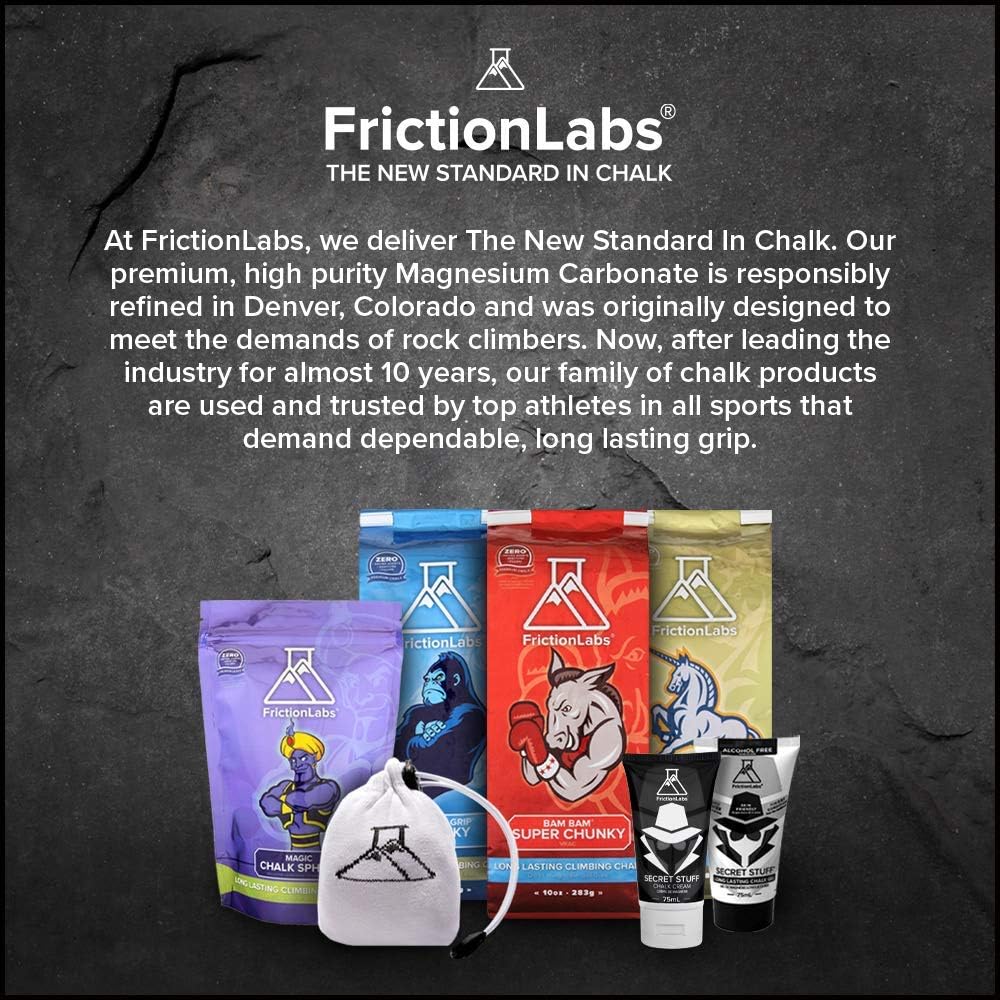 Friction Labs Secret Stuff Liquid Chalk, New Hygienic Formula - 80% Alcohol Sports Chalk Cream - Great Grip for Gymnastics, Rock Climbing, Sports, Lifting, Pull-Ups, Deadlifts, Kettlebells, Pole : Sports & Outdoors