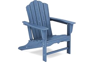 KINGYES HDPE Adirondack Chair, Classic All-Weather Adirondack Chairs, Outdoor Patio Adirondack Chair for Deck Lawn fire Pit, Navy